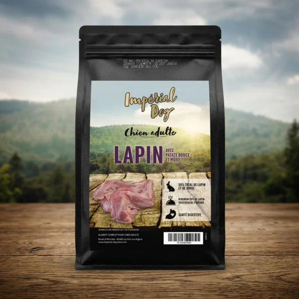 Chien adulte croquettes sans céréale Lapin haute digestibilité